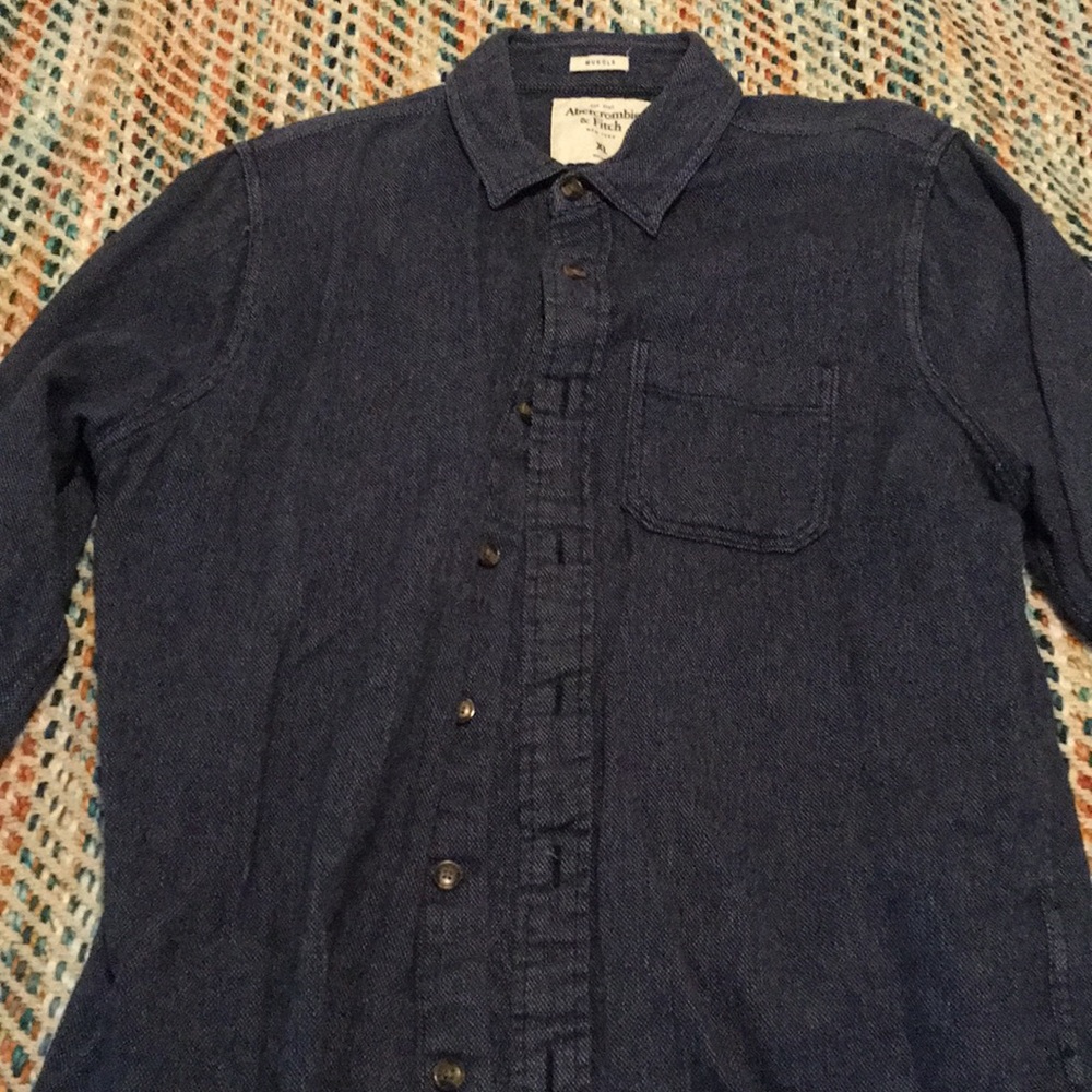 Mens Abercrombie blue flannel